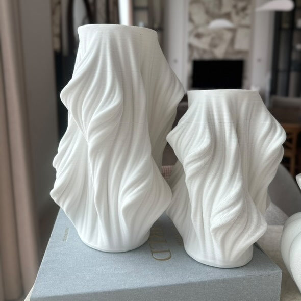 Vazų "MEDA" setas, baltos spalvos, 36x22x12/26x22x12 cm