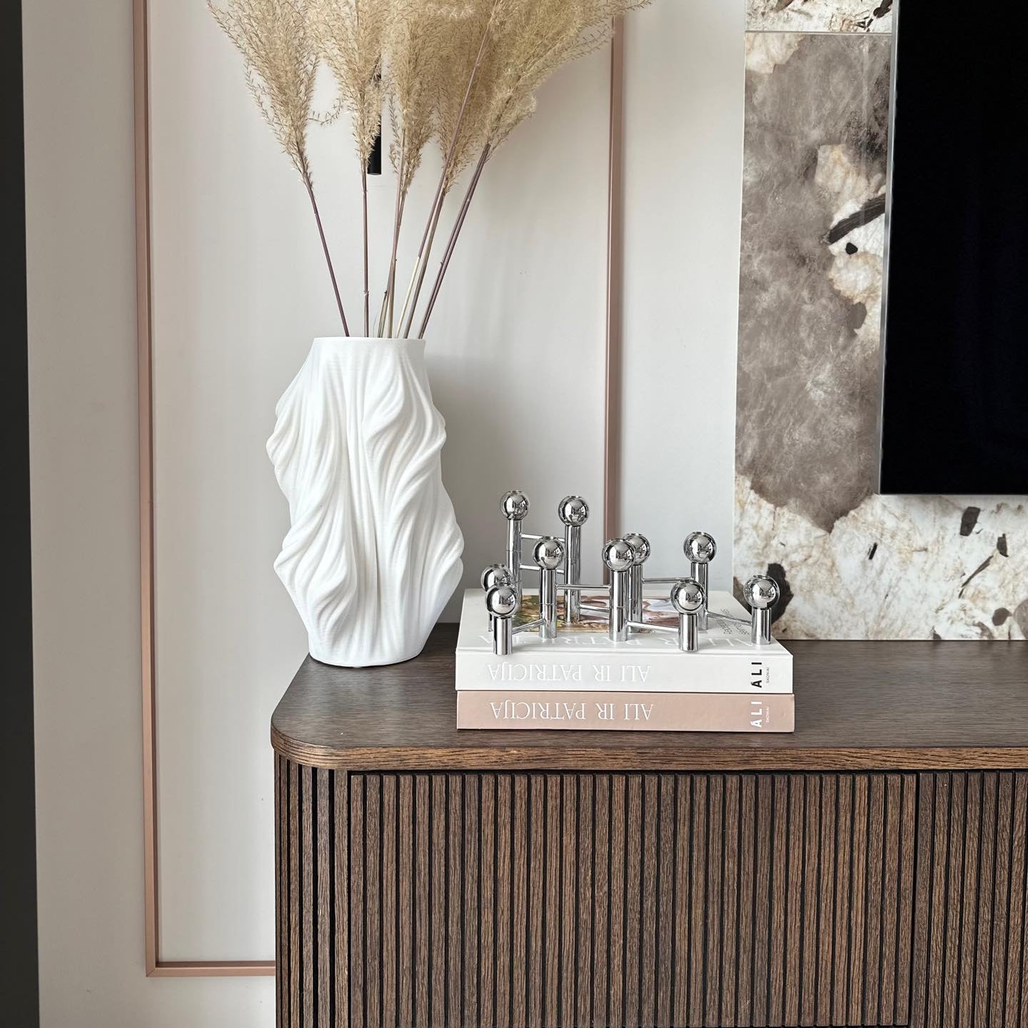 Water drop - Metalinės žvakidės "water drop", sidabro spalvos, 10x23 cm