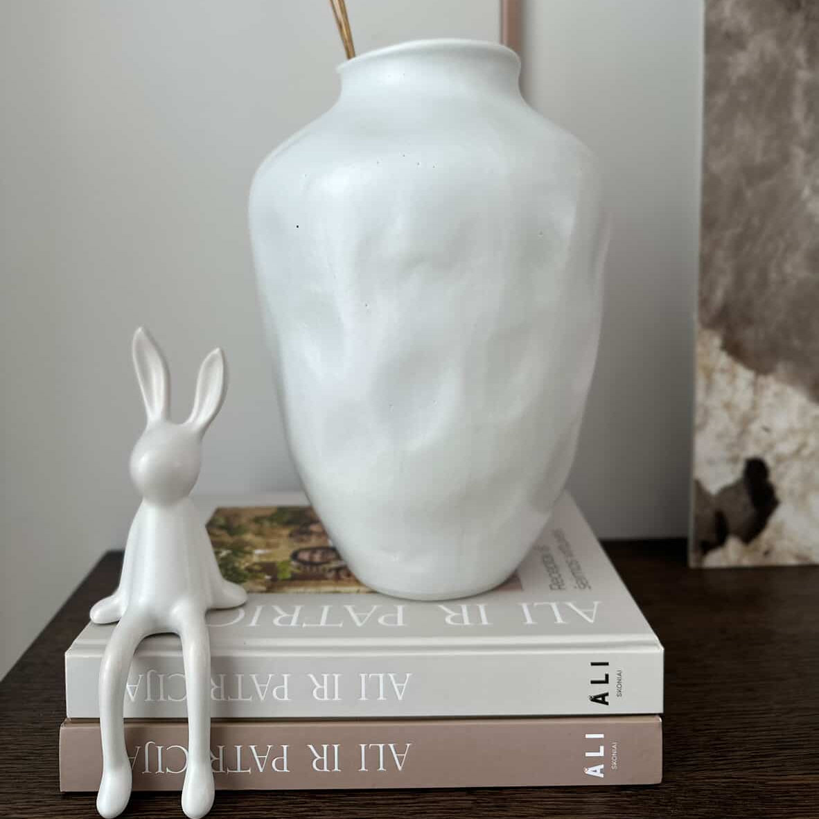 Vaza AURE, baltos spalvos, 32x20x10 cm