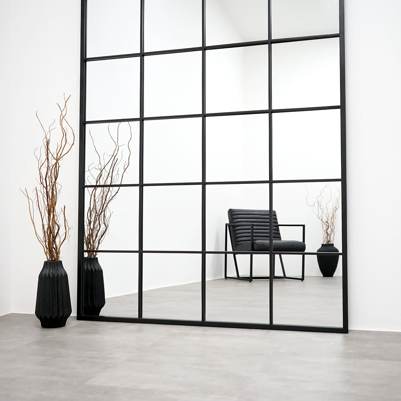 BROOK - STAČIAKAMPIS PAKABINAMAS/PASTATOMAS METALINIS VEIDRODIS, JUODOS SPALVOS, 210X120 CM