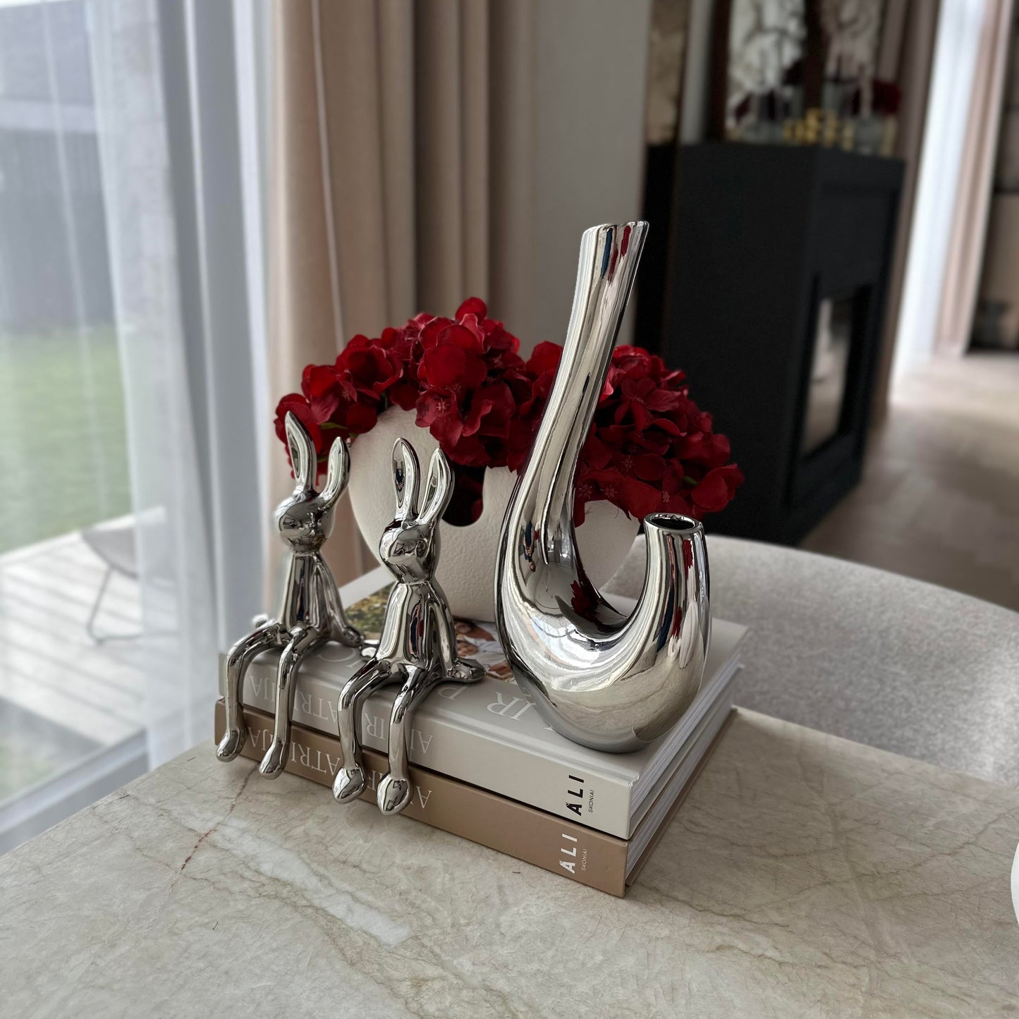 Vaza "Elegant", sidabro spalvos, 27x15 cm