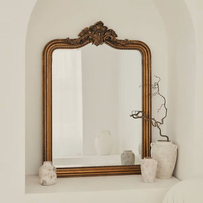 JAME - DIDELIO FORMATO PAKABINAMAS/PASTATOMAS VEIDRODIS, KLASIKINIS AUKSO/ MEDINIS VEIDRODIS , MEDINIU RĖMU, 110X80 CM