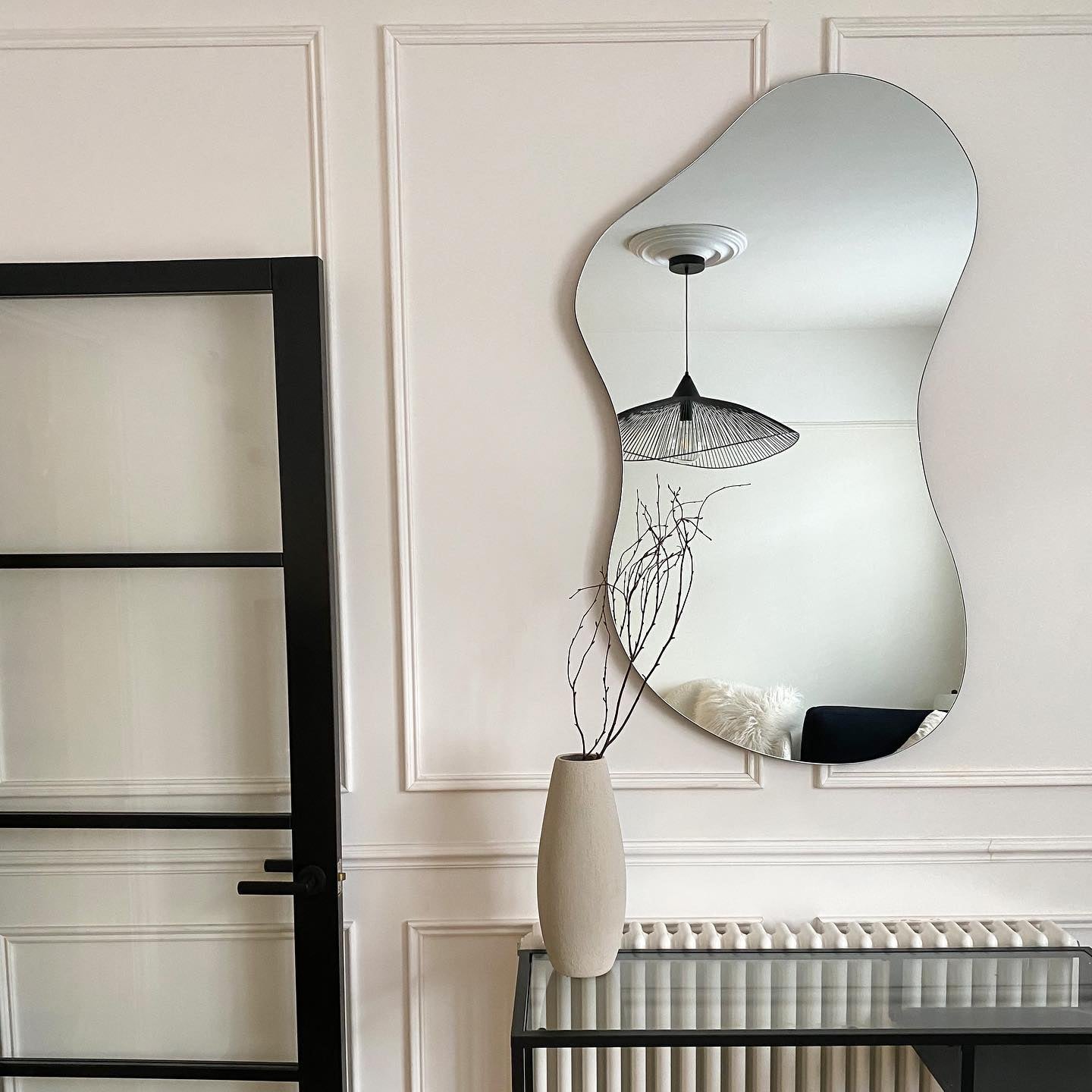 EDGE - PAKABINAMAS VEIDRODIS, JUODU METALINIU RĖMU, 180X90 CM