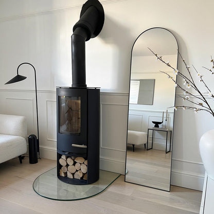 TEO - ARKOS FORMOS METALINIS PAKABINAMAS/PASTATOMAS VEIDRODIS, JUODU RĖMU, 170X50 CM