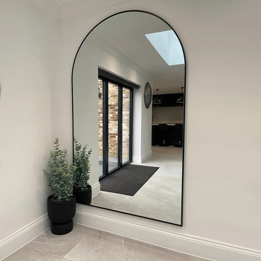 LIBE - ARKOS FORMOS PAKABINAMAS/PASTATOMAS VEIDRODIS, JUODU METALINIU RĖMU, 200X120 CM