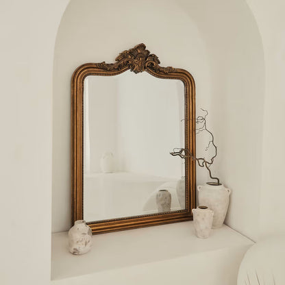 JAME - DIDELIO FORMATO PAKABINAMAS/PASTATOMAS VEIDRODIS, KLASIKINIS AUKSO/ MEDINIS VEIDRODIS , MEDINIU RĖMU, 110X80 CM