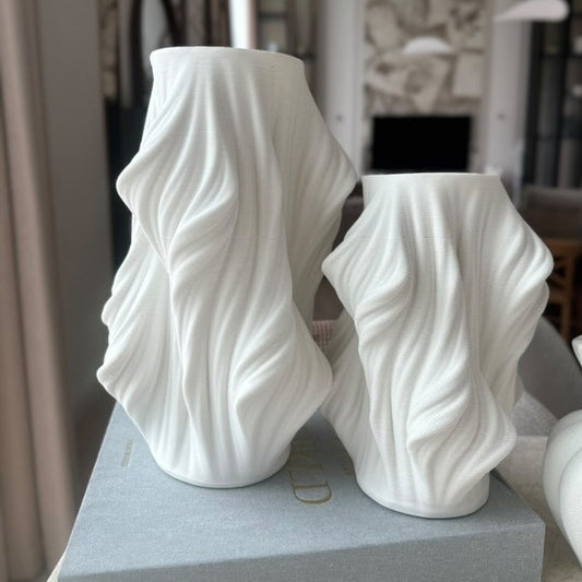 Vazų "MEDA" setas, baltos spalvos, 36x22x12/26x22x12 cm