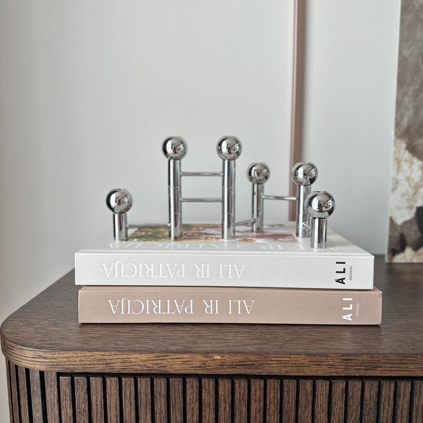 Metalinės žvakidės "WATER DROP", sidabro spalvos, 12x33 cm