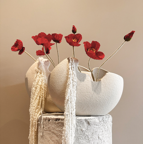 Šeimos židinys, dubuo - vaza "Laivelis", baltos spalvos, 28x23x13 cm