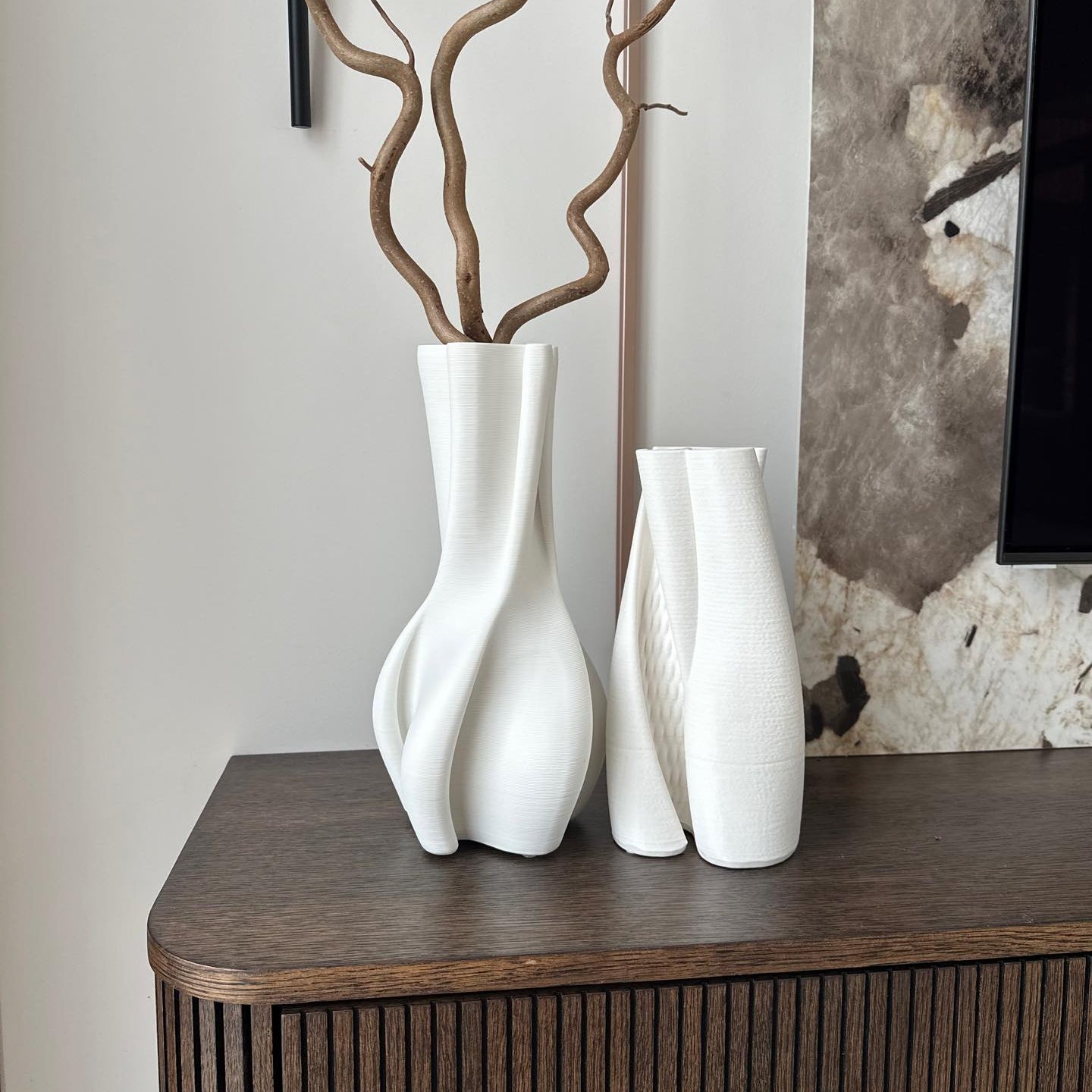 Vaza "TEO", baltos spalvos, 33x27 cm