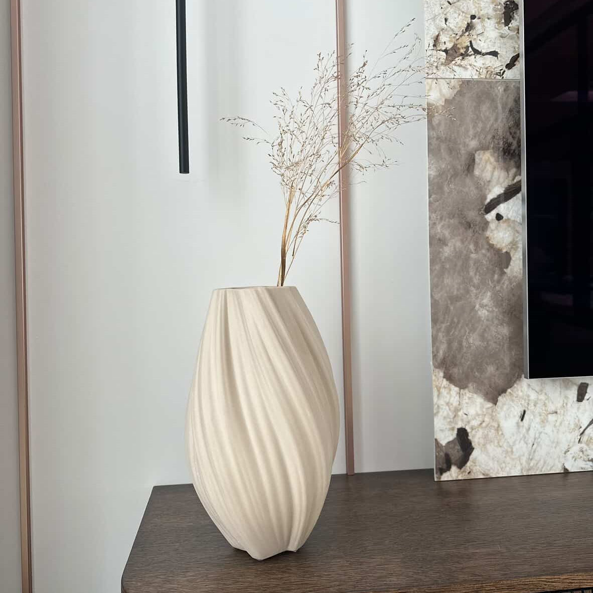 Vaza AURA, smėlio spalvos, 34x22x12 cm