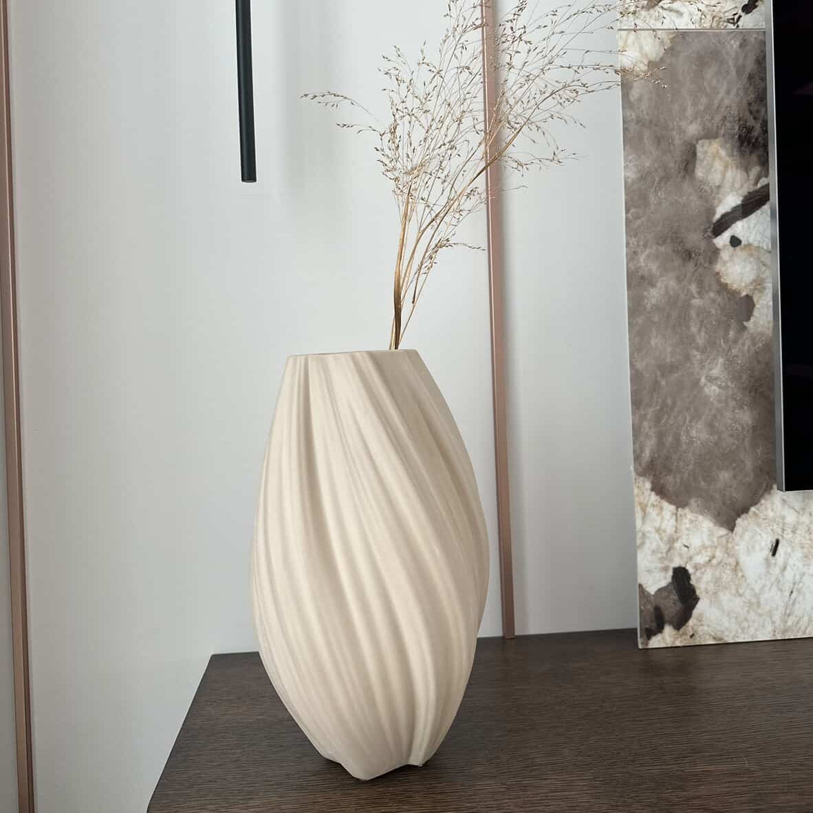 Vaza AURA, smėlio spalvos, 34x22x12 cm