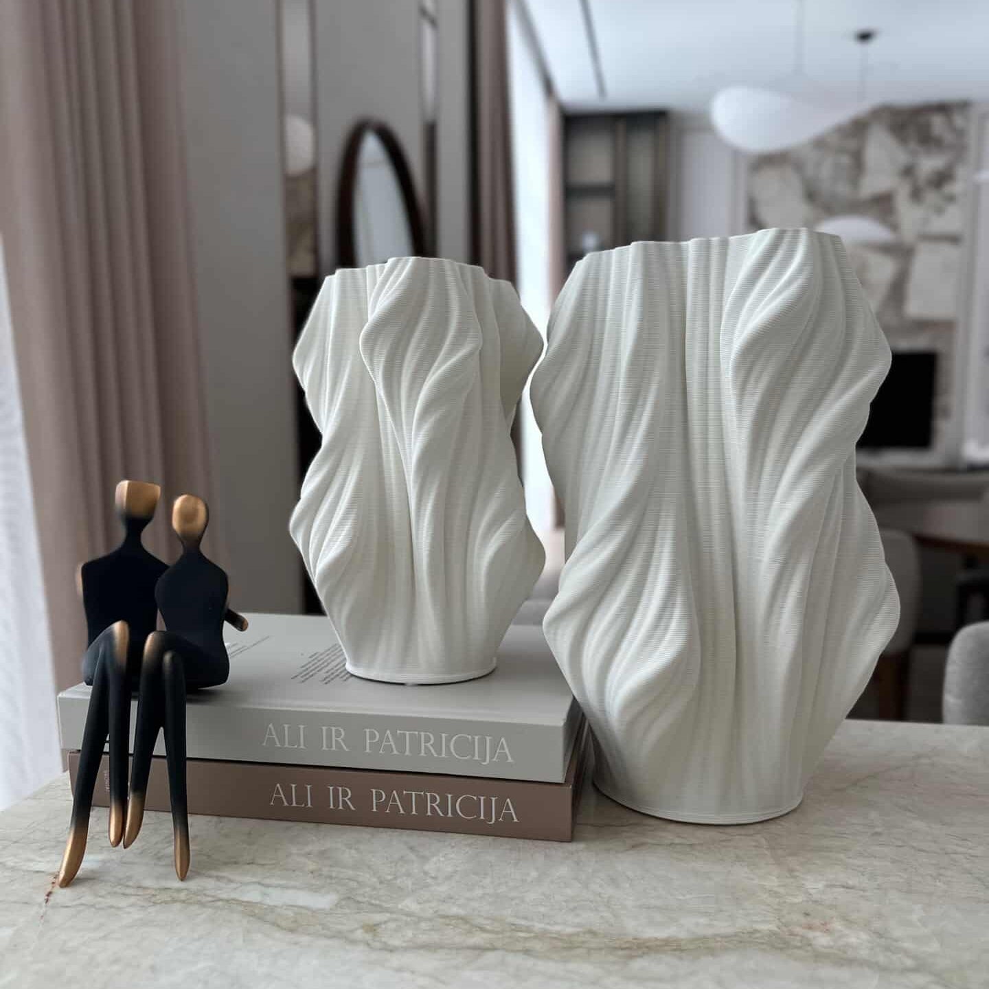 Vaza "MALE", baltos spalvos, 32x20x15 cm