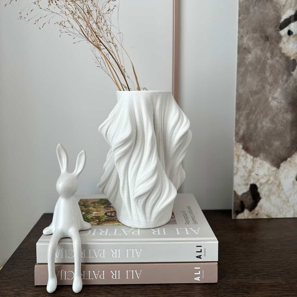 Vaza "MEDA", baltos spalvos, 26x22x12 cm