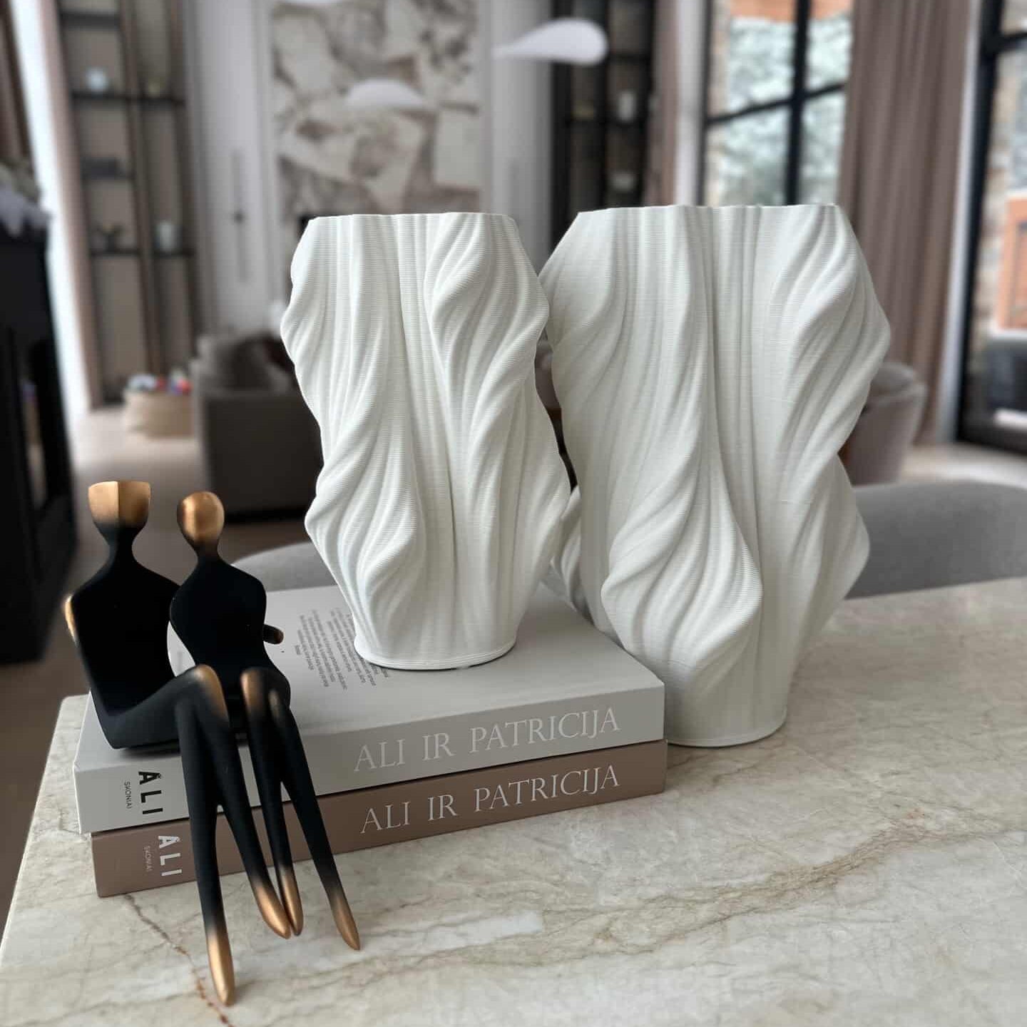 Vaza "MALE", baltos spalvos, 32x20x15 cm