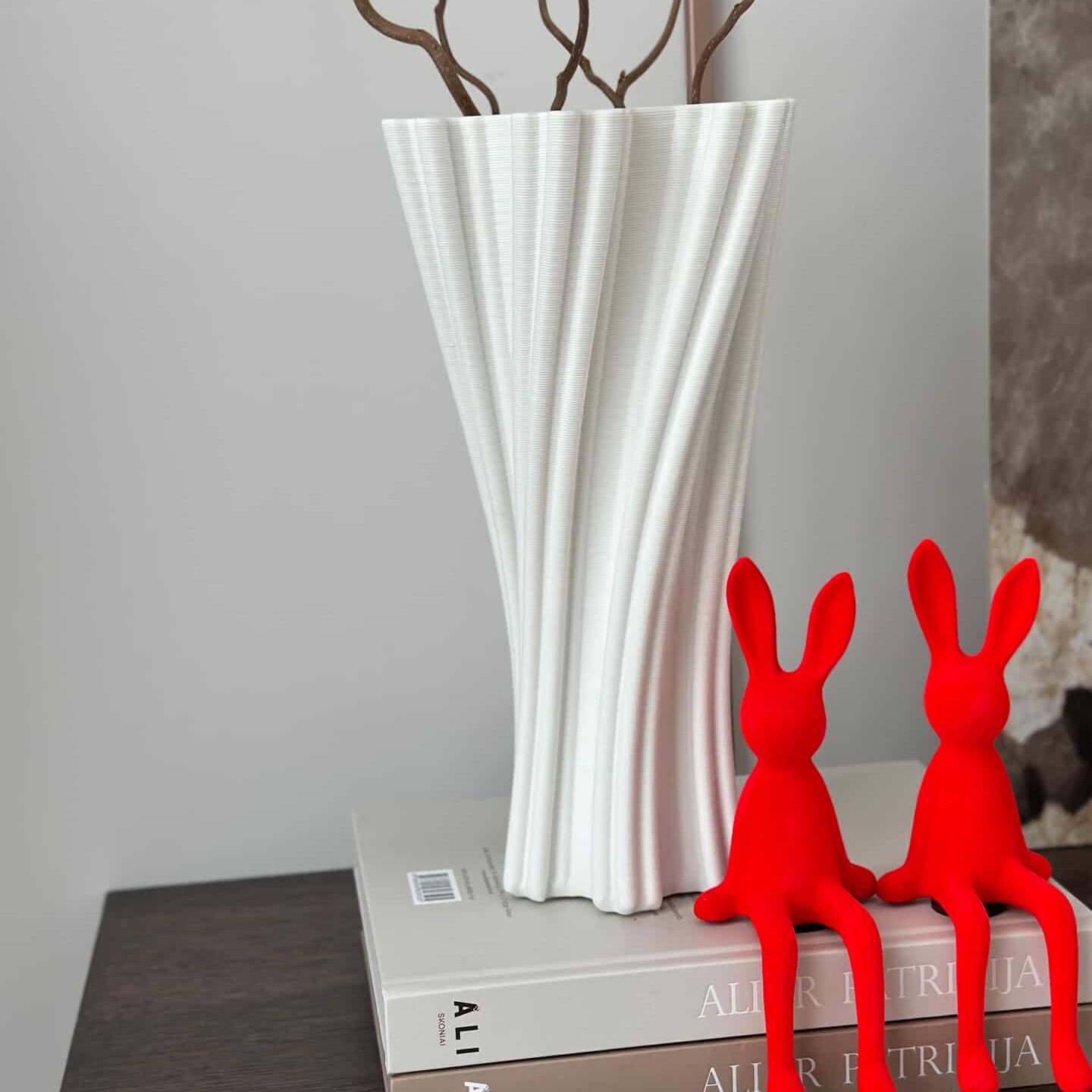 Vaza MARE, baltos spalvos, 34x18 cm