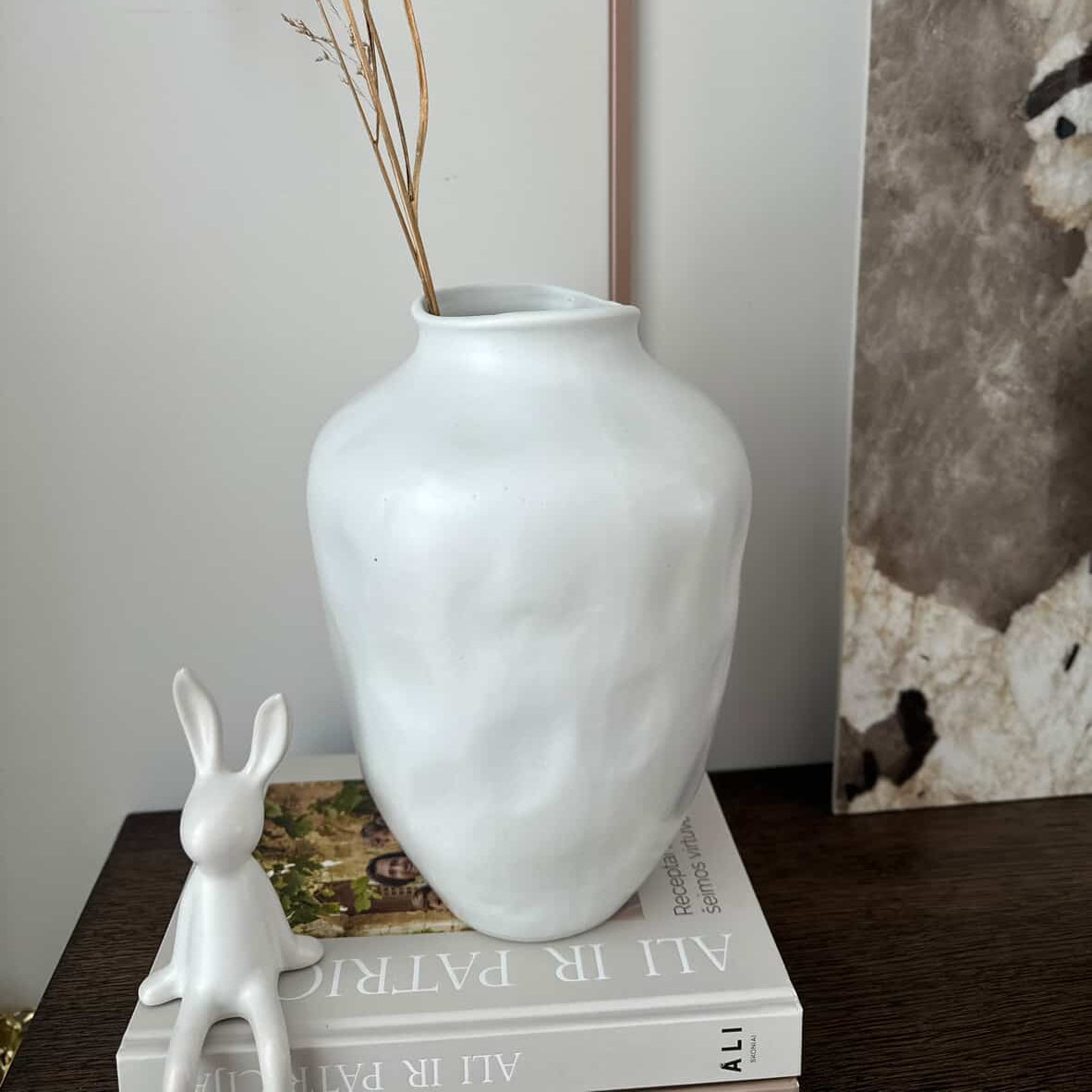 Vaza AURE, baltos spalvos, 32x20x10 cm