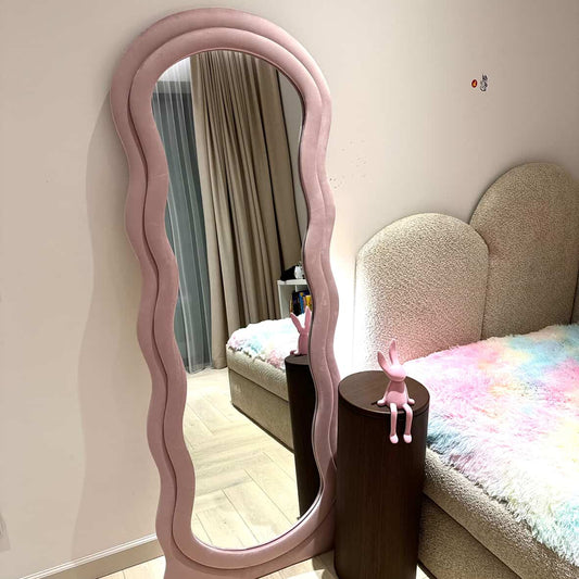 EVA - MEDŽIAGINIS PAKABINAMAS/PASTATOMAS VEIDRODIS, PELENŲ ROŽINĖS SPALVOS, 160X60 CM