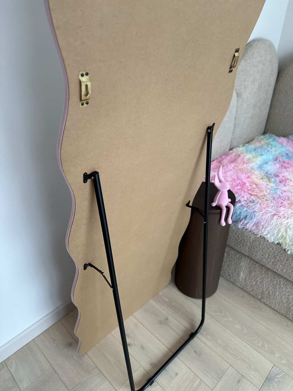 EVA - MEDŽIAGINIS PAKABINAMAS/PASTATOMAS VEIDRODIS, PELENŲ ROŽINĖS SPALVOS, 160X60 CM