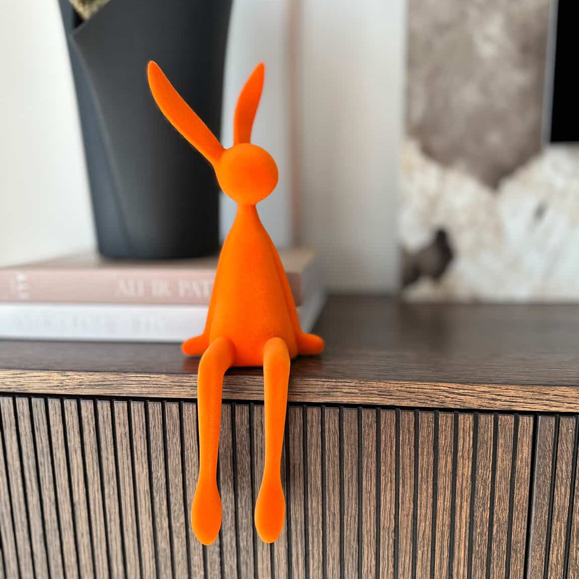 Oranžinės spalvos kiškiukas, 33x13 cm