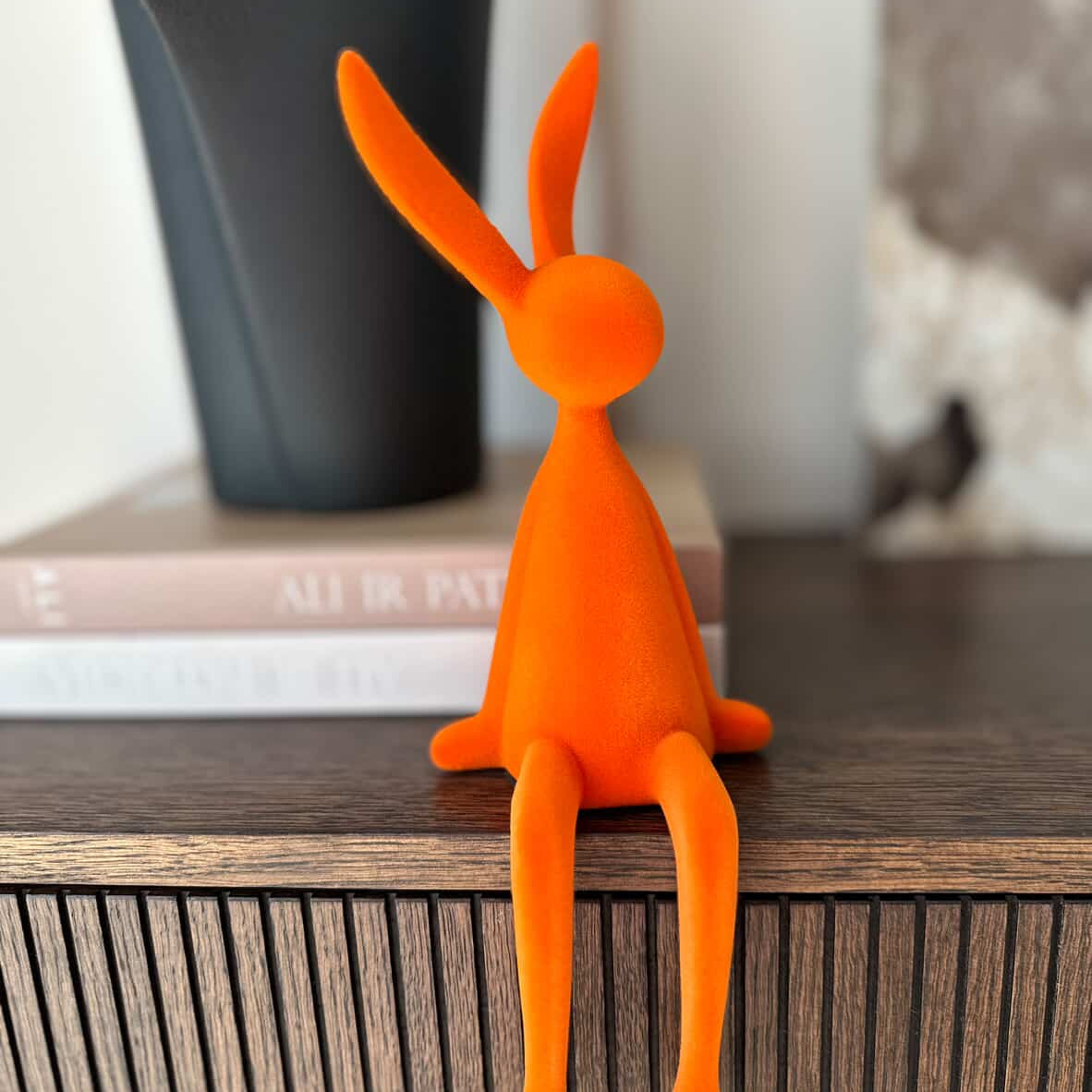 Oranžinės spalvos kiškiukas, 33x13 cm