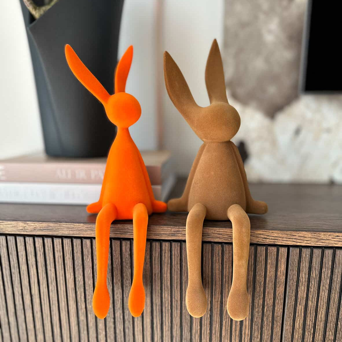 Oranžinės spalvos kiškiukas, 33x13 cm