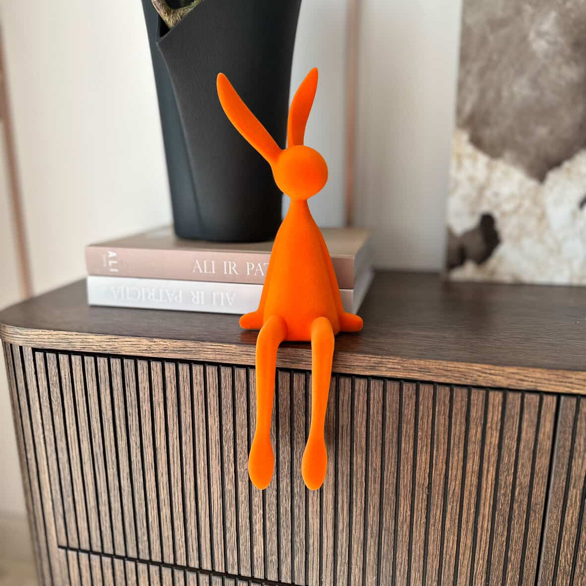 Oranžinės spalvos kiškiukas, 33x13 cm