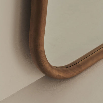 ALI - NESDANDARTINĖS FORMOS PAKABINAMAS/PASTATOMAS VEIDRODIS, ŠILTO MEDŽIO ATSPALVIO, 180x80 CM