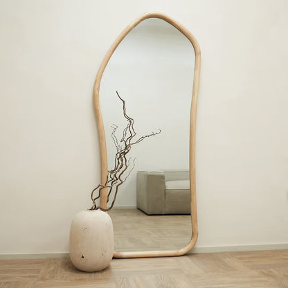 ALI - NESTANDARTINĖS FORMOS PAKABINAMAS/PASTATOMAS VEIDRODIS, NATŪRALAUS ATSPALVIO, 180x80 CM