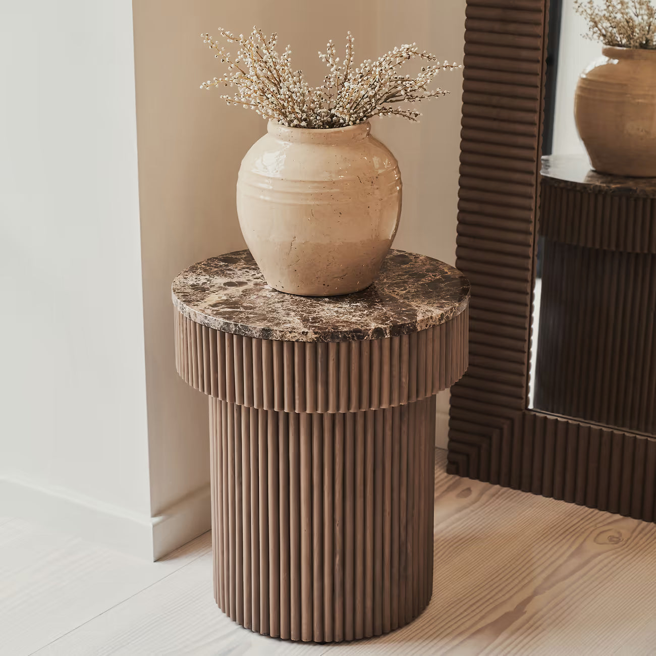 SLONE - ARKOS FORMOS PAKABINAMAS/PASTATOMAS MEDINIS VEIDRODIS, NATŪRALAUS MEDŽIO ATSPALVIO, 180X100 CM