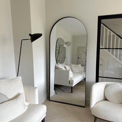 ARCH - ARKOS FORMOS PAKABINAMAS/PASTATOMAS VEIDRODIS, JUODU METALINIU RĖMU, 200X90 CM