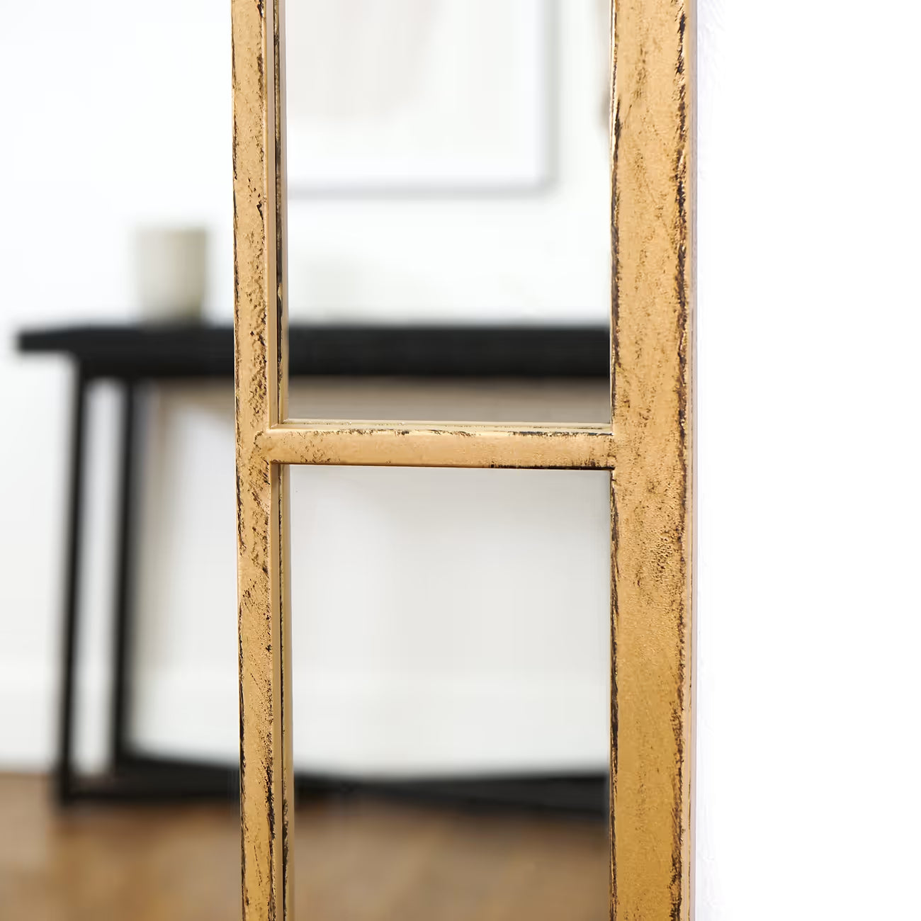 BEX - STAČIAKAMPIS PAKABINAMAS/PASTATOMAS VEIDRODIS, AUKSINIU METALINIU RĖMU, 180X70 CM