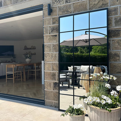 BROOK - STAČIAKAMPIS PAKABINAMAS/PASTATOMAS METALINIS VEIDRODIS, JUODOS SPALVOS, 180X90 CM