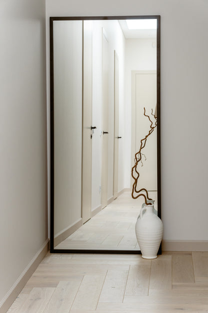 ISLI - STAČIAKAMPIS PAKABINAMAS/PASTATOMAS METALINIS VEIDRODIS, JUODOS SPALVOS, 170X80 CM