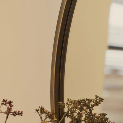 HIGI - APVALUS PAKABINAMAS/PASTATOMAS VEIDRODIS, AUKSO SPALVOS, METALINIU RĖMU, 80 CM