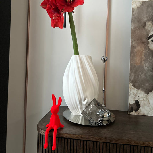 Vaza AURA, baltos spalvos, 34x22x12 cm