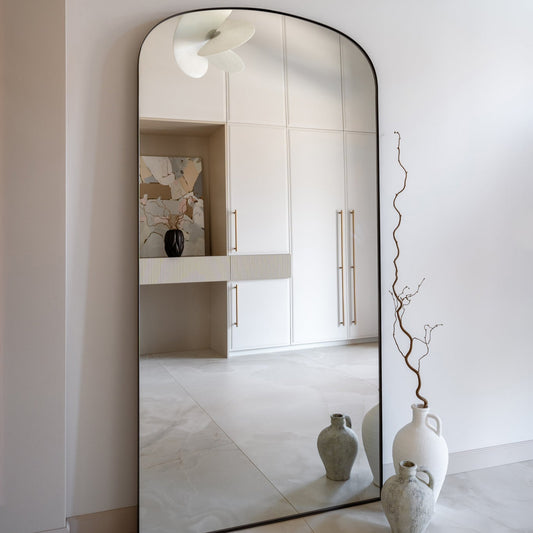 ARI - ARKOS FORMOS PAKABINAMAS/PASTATOMAS VEIDRODIS, JUODU METALINIU RĖMU, 180X90 CM