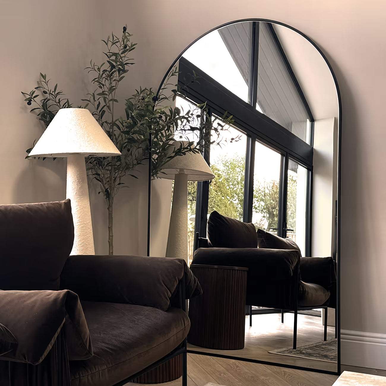 LIBE - ARKOS FORMOS PAKABINAMAS/PASTATOMAS VEIDRODIS, JUODU METALINIU RĖMU, 180X110 CM