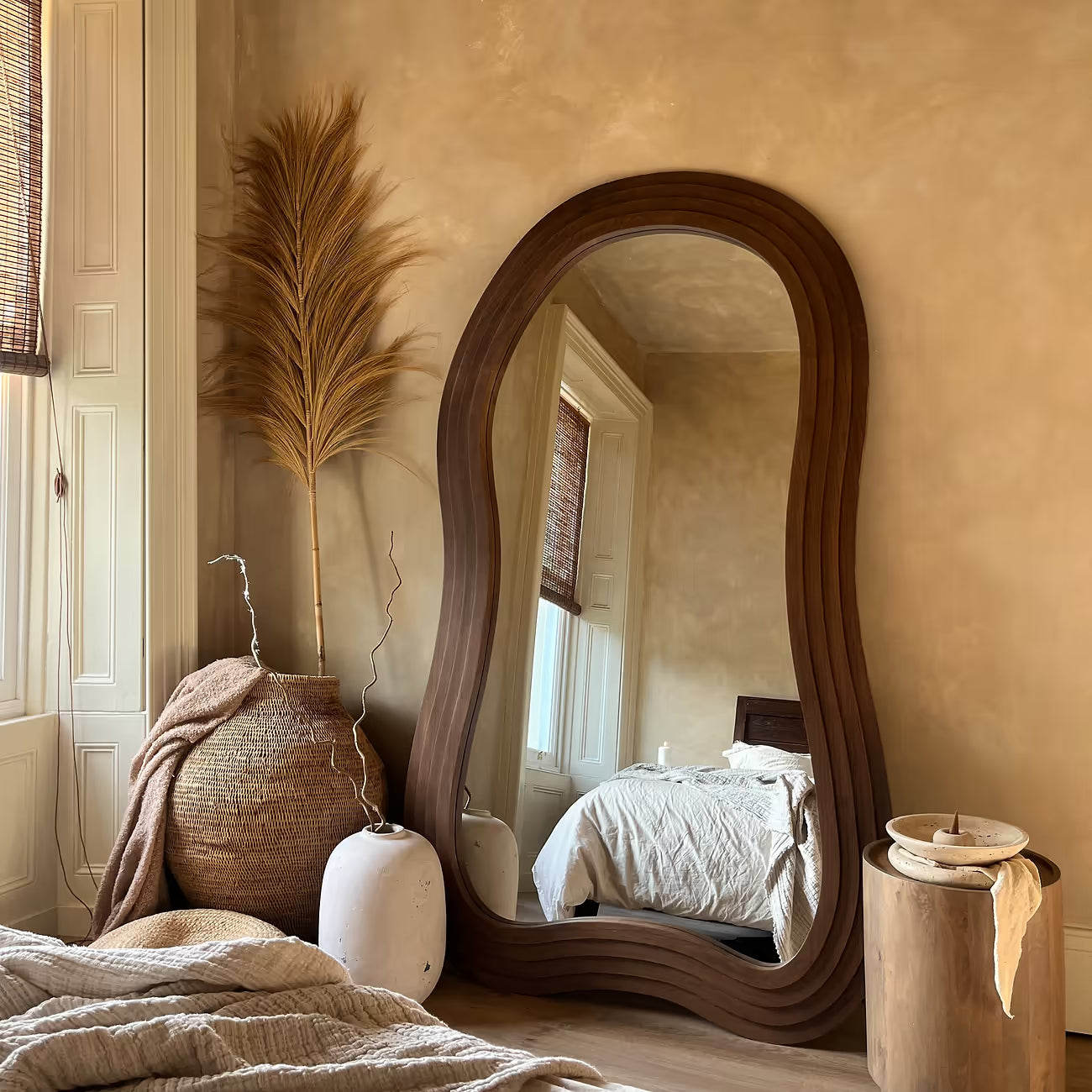 LUCE - ARKOS FORMATO PAKABINAMAS/PASTATOMAS MEDINIS VEIDRODIS, TAMSAUS ATSPALVIO, 200X115 CM