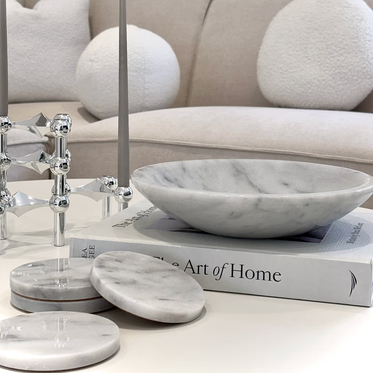 Dekoratyvinis dubuo, marmuras, Ø25 cm