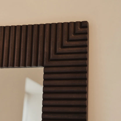 SLONE - STAČIAKAMPIO FORMOS PAKABINAMAS/PASTATOMAS MEDINIS VEIDRODIS, TAMSAUS ATSPALVIO, 190X100 CM