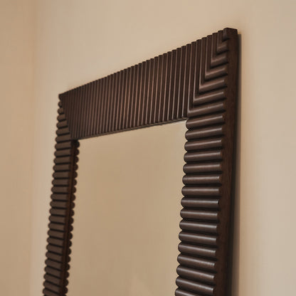 SLONE - STAČIAKAMPIO FORMOS PAKABINAMAS/PASTATOMAS MEDINIS VEIDRODIS, TAMSAUS ATSPALVIO, 190X100 CM