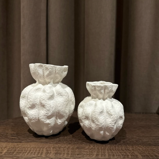 Vazos "DUE", baltos spalvos, 19x16x12 cm/15x13x10 cm