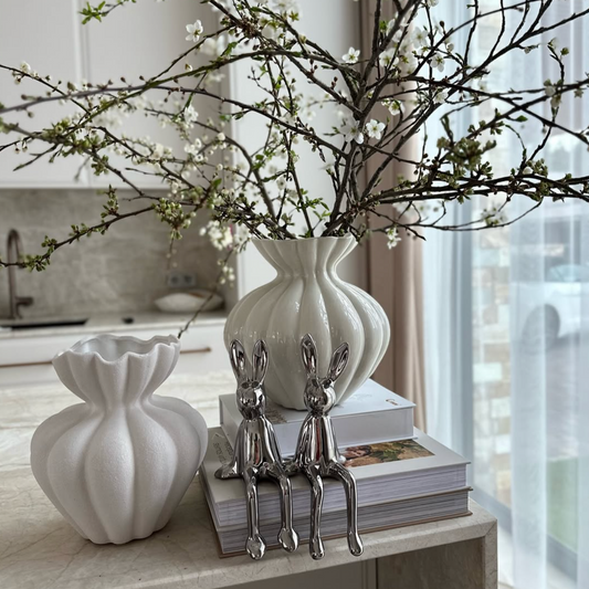 Blizgus kiškiukas, sidabro spalvos, 21x7.5x5.5 cm