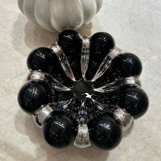 Dekoratyvinis dubuo "Debesėlis", juodos spalvos su sidabru, Ø 27x12 cm