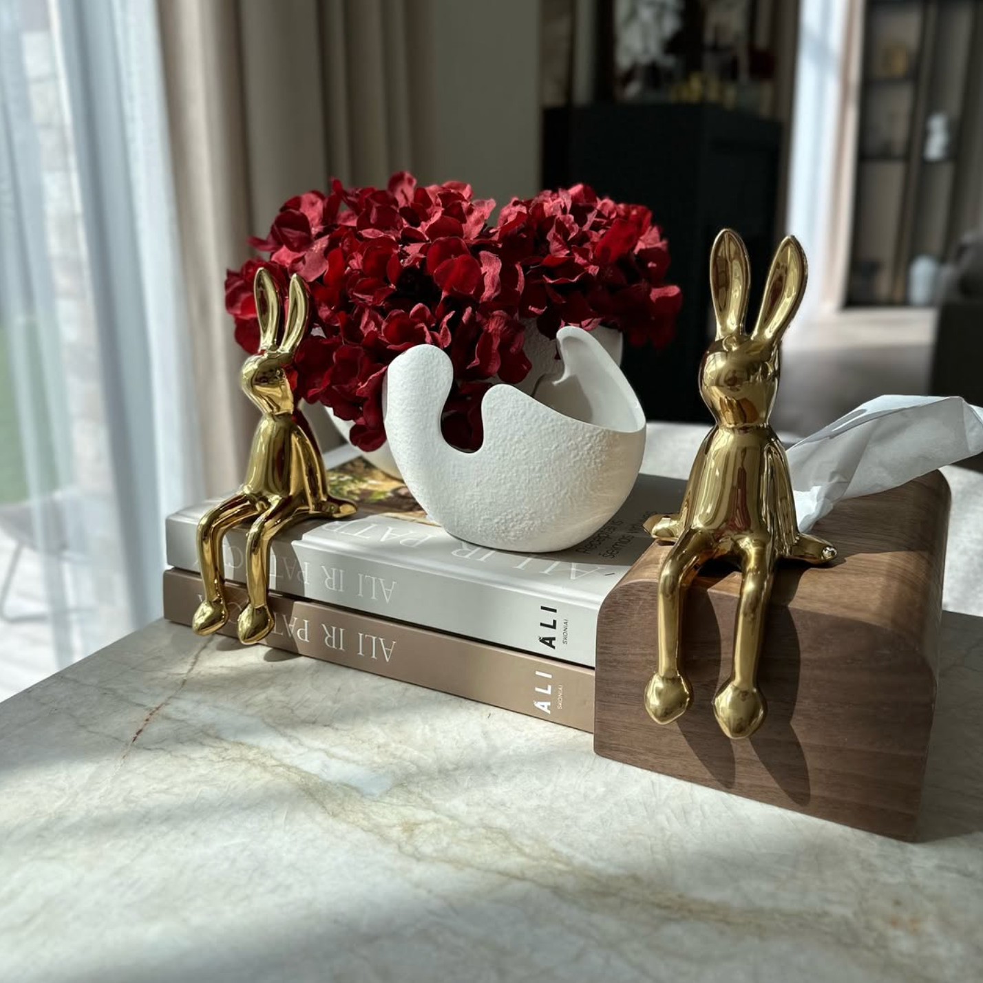 Blizgus kiškiukas, aukso spalvos, 21x8.5x7.5 cm