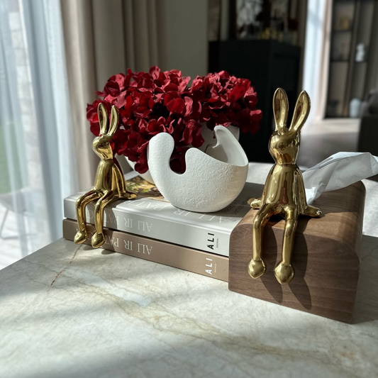 Blizgus kiškiukas, aukso spalvos, 21x8.5x7.5 cm