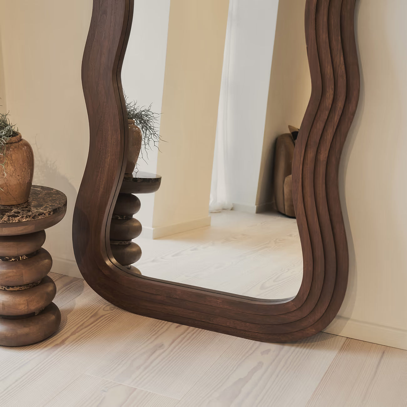 LUCE - ARKOS FORMATO PAKABINAMAS/PASTATOMAS MEDINIS VEIDRODIS, TAMSAUS ATSPALVIO, 180X105 CM