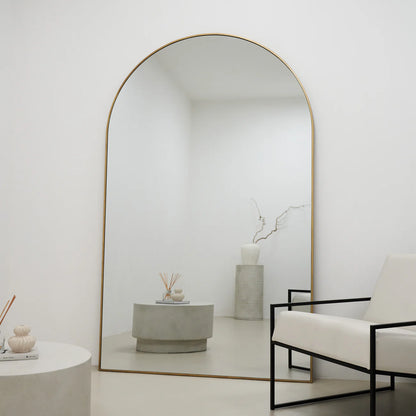 LIBE - ARKOS FORMOS PAKABINAMAS/PASTATOMAS VEIDRODIS, AUKSINIU METALINIU RĖMU, 180X110 CM