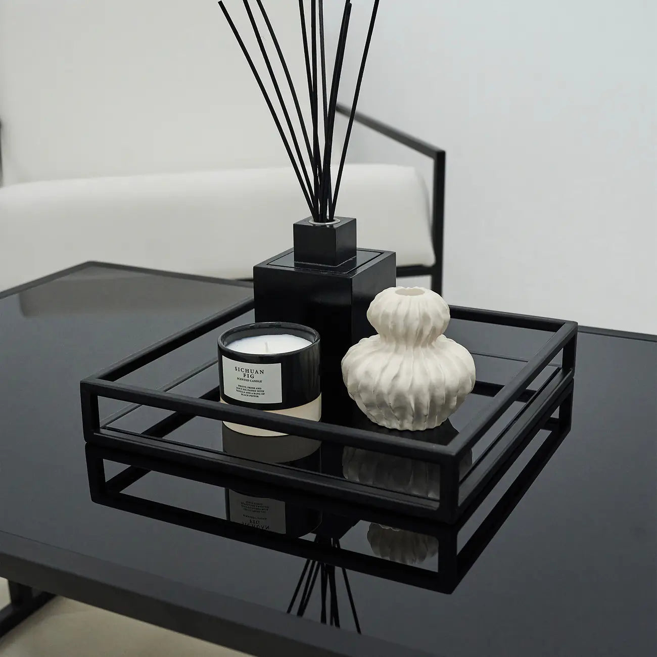 Metalinis padėklas, juodos spalvos, 30x30 cm